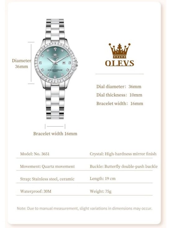 Women\'s Silver band /Blue dial Diamond Fashion Elegant Chronograph Wrist Watch main image 6